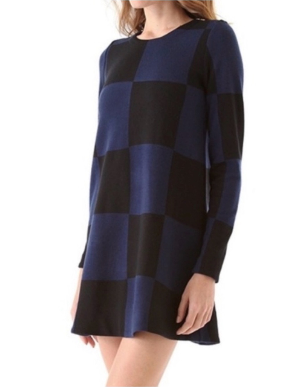 Marc by Marc Jacob’s Blue Black A Frame wool Dress, size L
